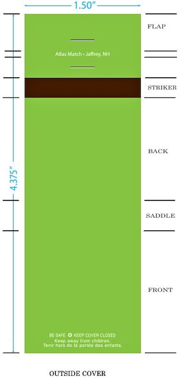 Party Favors Plus Plain Apple Green Matches 20 Strike Matchbooks 50-Pack