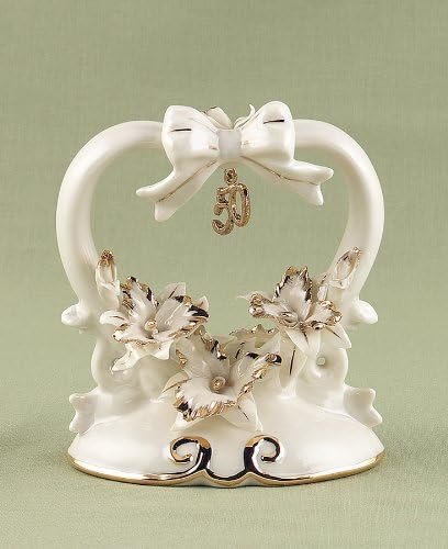 Hortense B. Hewitt Porcelain 50th Anniversary Cake Top 4.5" H