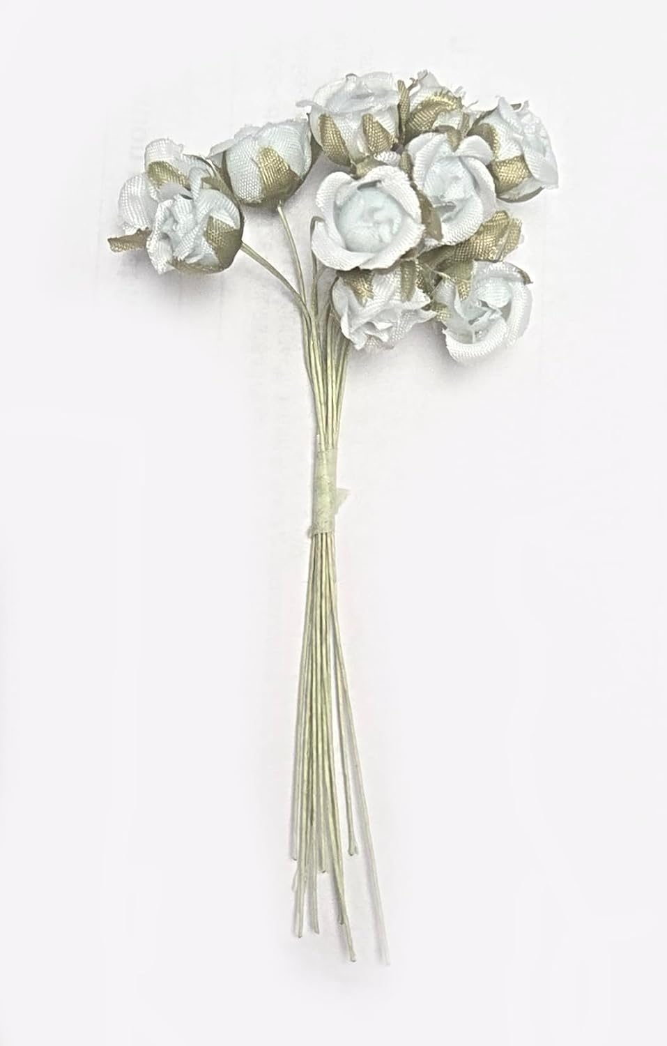 Light Blue Fabric Mini Rose Buds with Wire Stems, 360 Pieces