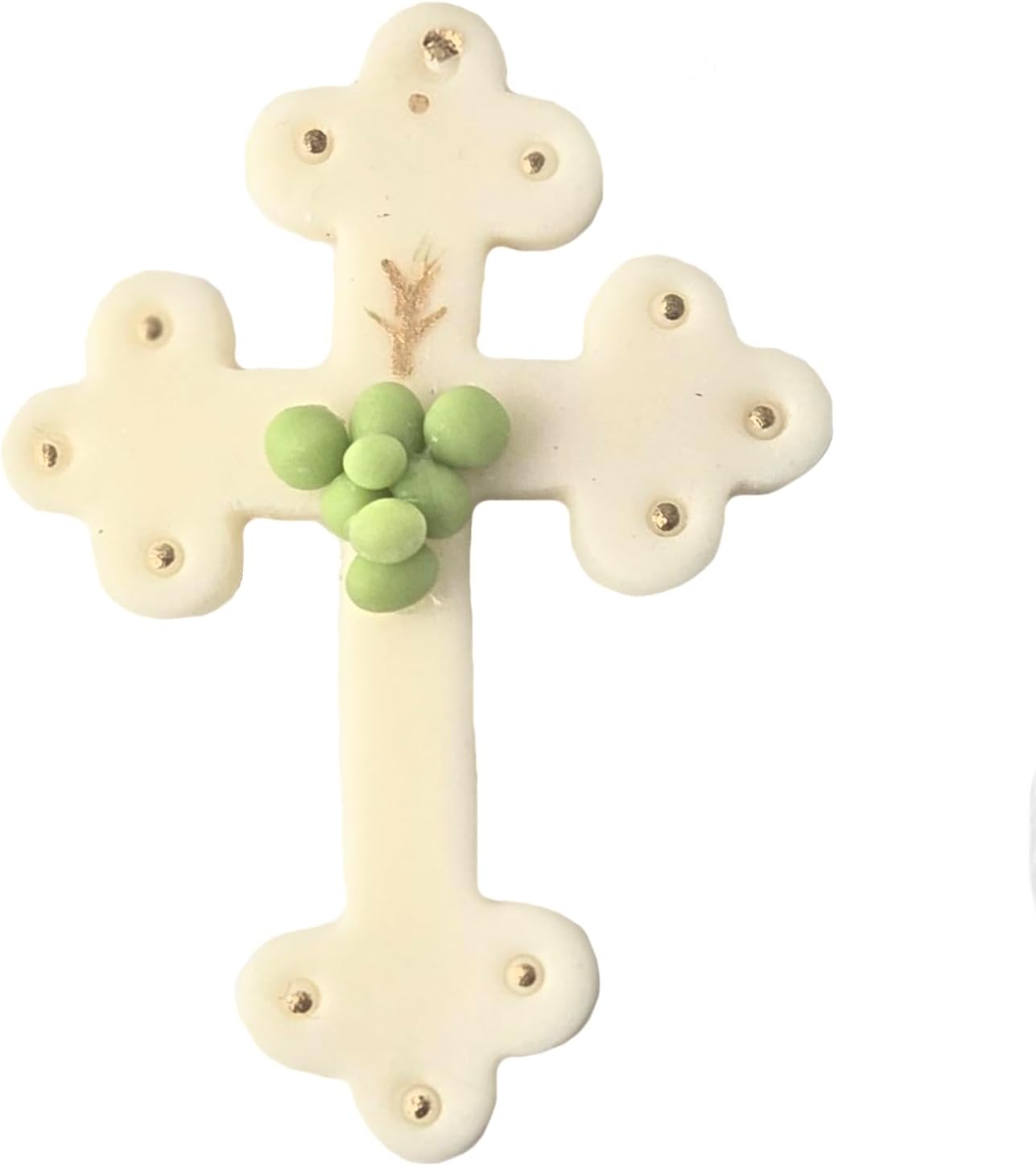 Party Favors Plus Cold Porcelain Cross Capia Baby Shower Favor White Green Floral 6 Count