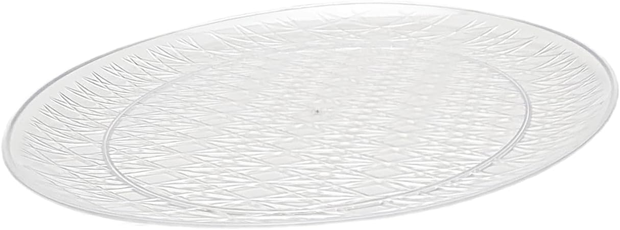 Party Favors Plus Crystal Clear 14" Round Plastic Serving Tray Set of 3