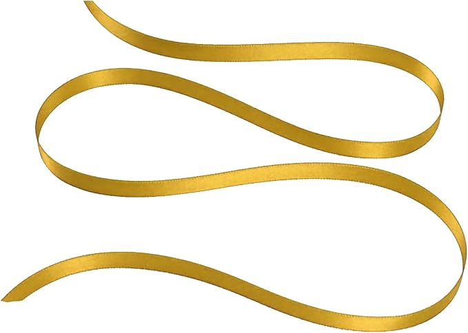 Party Favors Plus Gold Double Face Satin Ribbon 1/8in 100 Yards