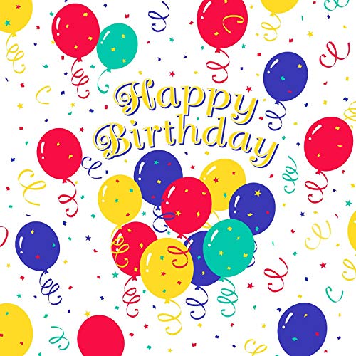 Party Essentials Heavy Duty Printed Plastic Table Cover Happy Birthday 54" x 108"