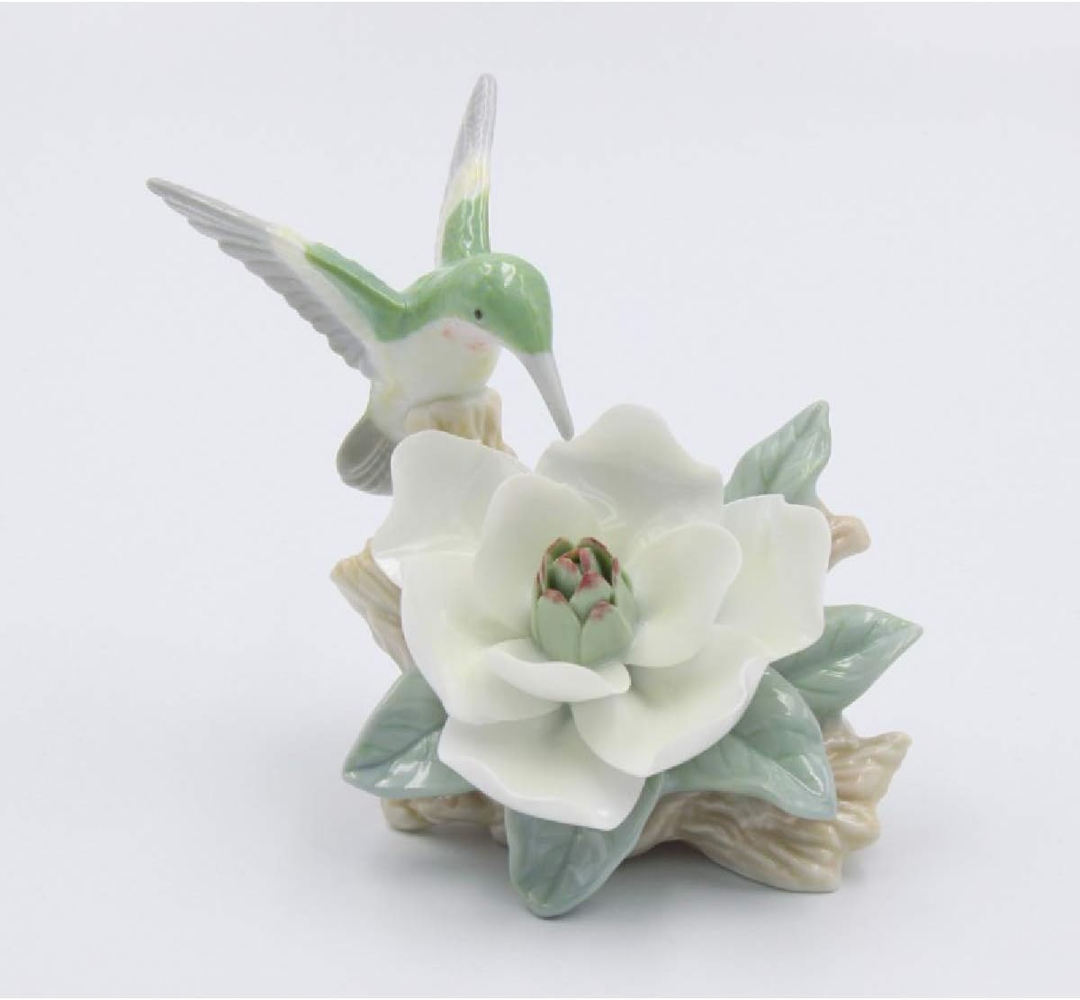 Cosmos Gifts Fine Porcelain Hummingbird with Magnolia Figurine 4" H 96402