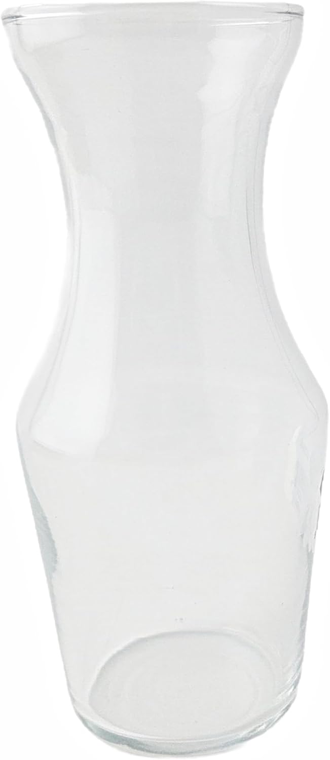 7.5 oz Clear Glass Mini Wine Carafe, Set of 2 | Hourglass Shape, Wide Mouth Opening, Flower Display, Transparent Body, Tapered Base