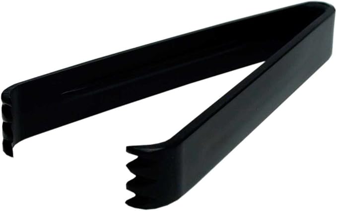 Party Essentials Hard Plastic 6-1/2" Serving Tongs, Black, 4 Count