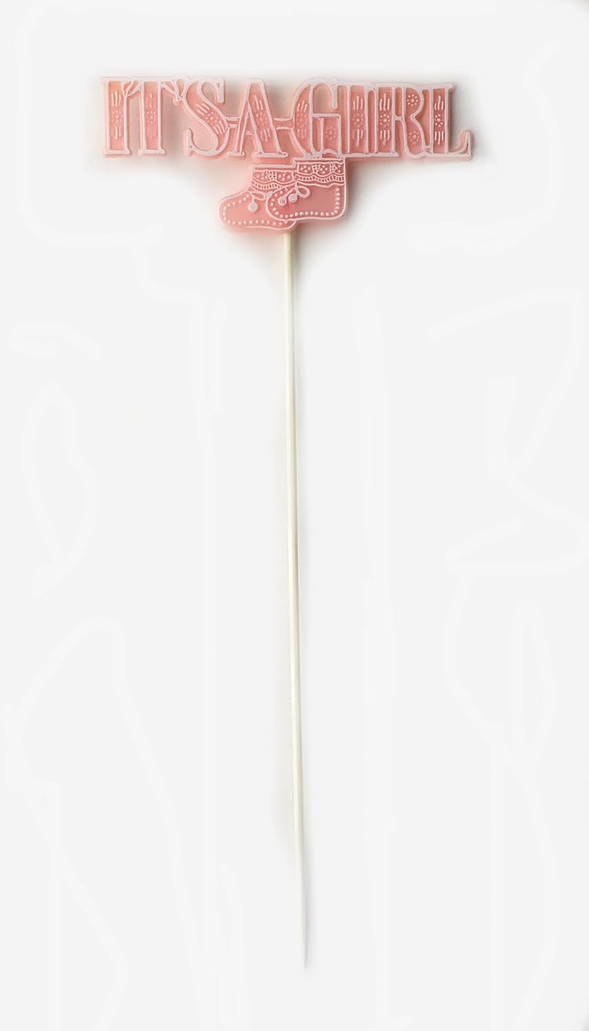Party Favors Plus Pink It's a Girl Baby Shower Cake Picks 11x4 Inch 12 Pack