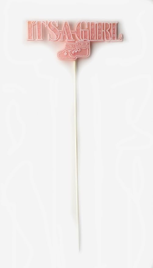 Party Favors Plus Pink It's a Girl Baby Shower Cake Picks 11x4 Inch 12 Pack