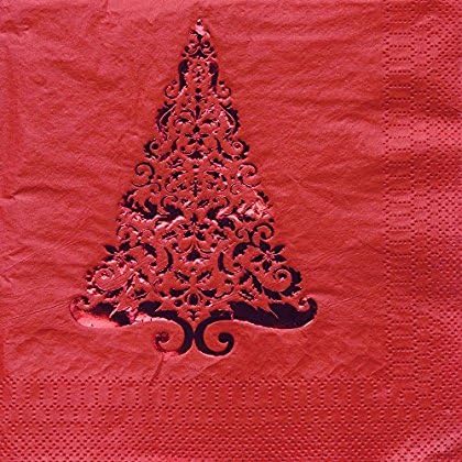 Creative Converting Glitz Red Foil Stamped Paper Beverage Napkins 5 In 16 Count