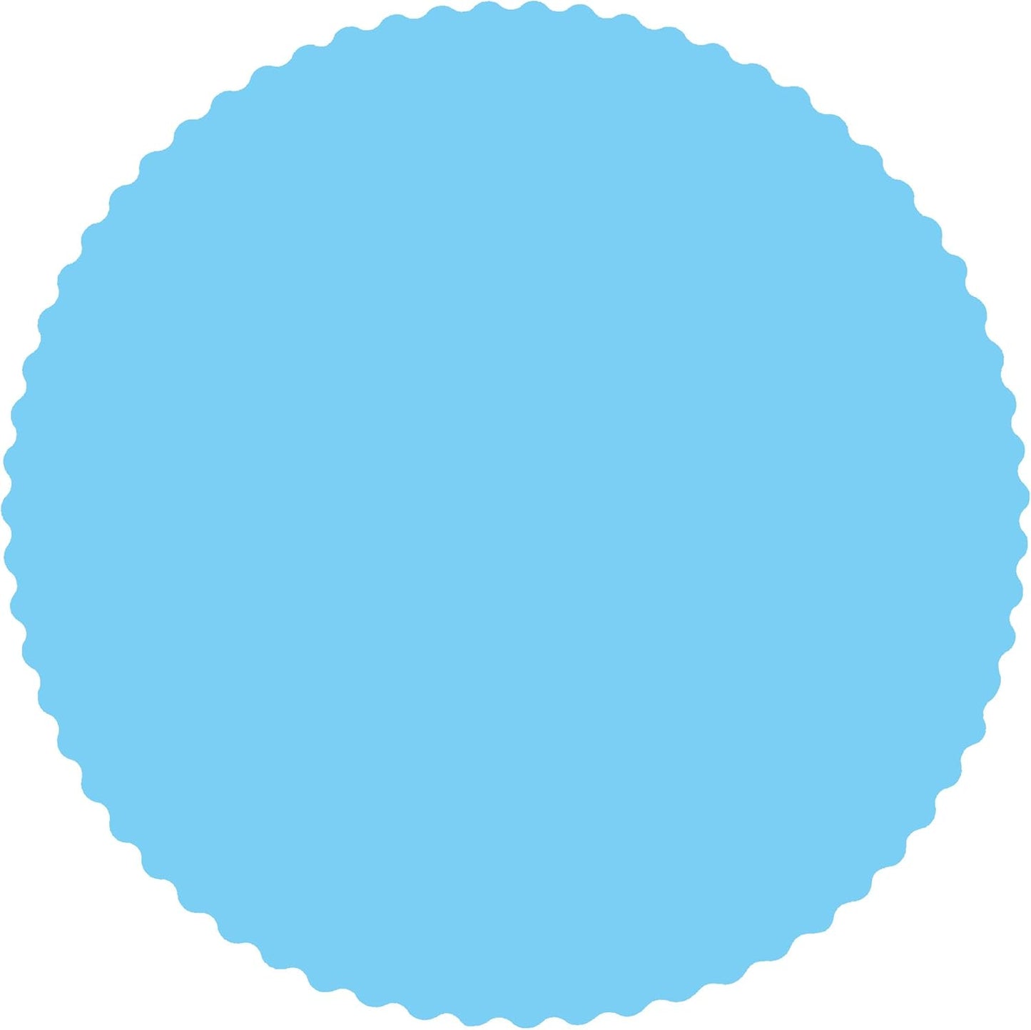 Party Favors Plus Light Sky Blue Round Paper Placemats Scalloped 14 Inch 24 Count