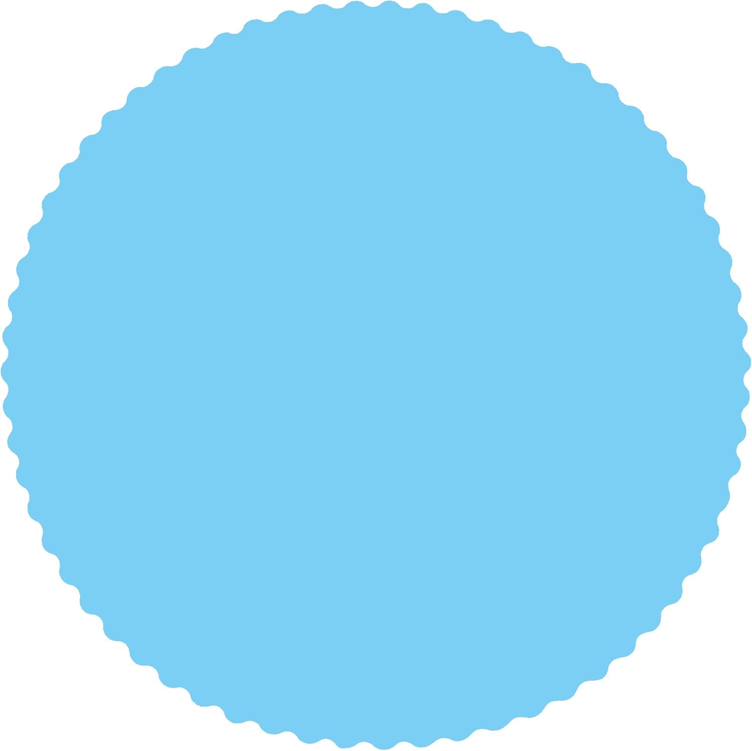 Party Favors Plus Light Sky Blue Round Paper Placemats Scalloped 14 Inch 24 Count