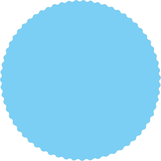 Party Favors Plus Light Sky Blue Round Paper Placemats Scalloped 14 Inch 24 Count