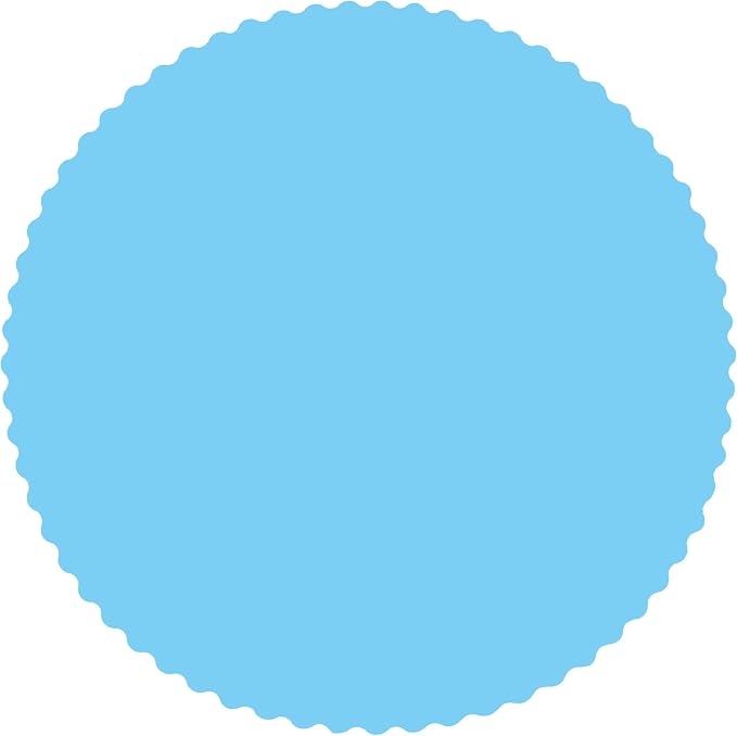 Party Favors Plus Light Sky Blue Round Paper Placemats Scalloped 14 Inch 24 Count