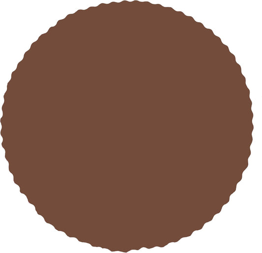 Party Favors Plus Brown Round Paper Placemats Scalloped 14 Inch 24 Count