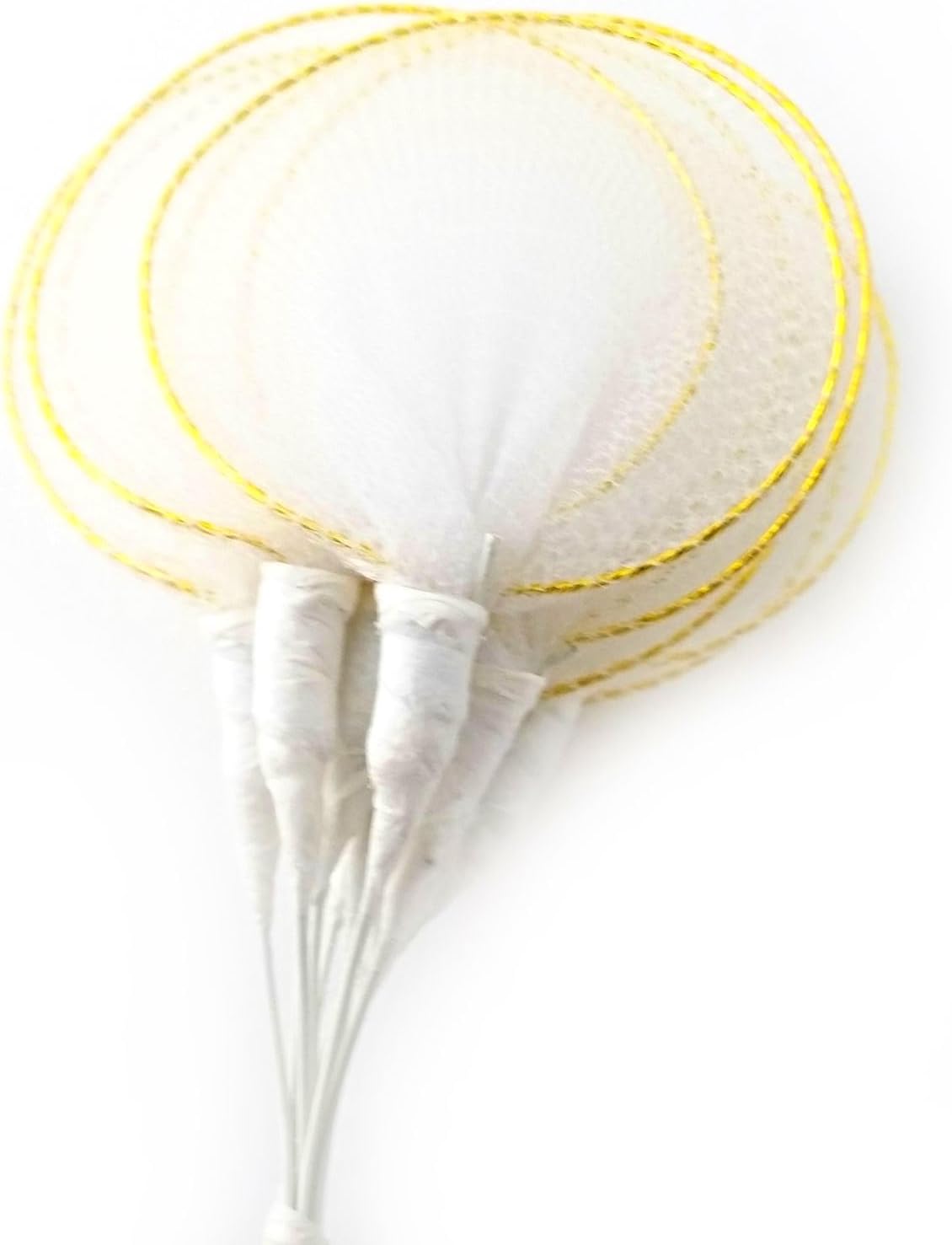 Party Favors Plus White Nylon Leaves Gold Trim Almond Flowers 100 Count