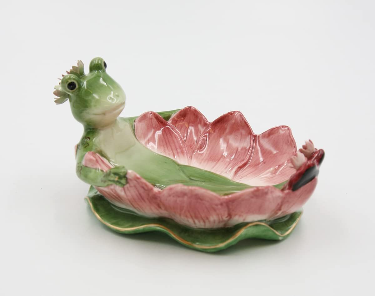 Appletree Design Frogalina Ceramic Frog Dish 3-1/4" H Multicolor