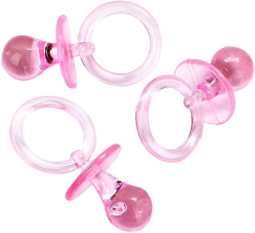 Party Favors Plus Pink Plastic Pacifiers 2.5 Inch 12 Count