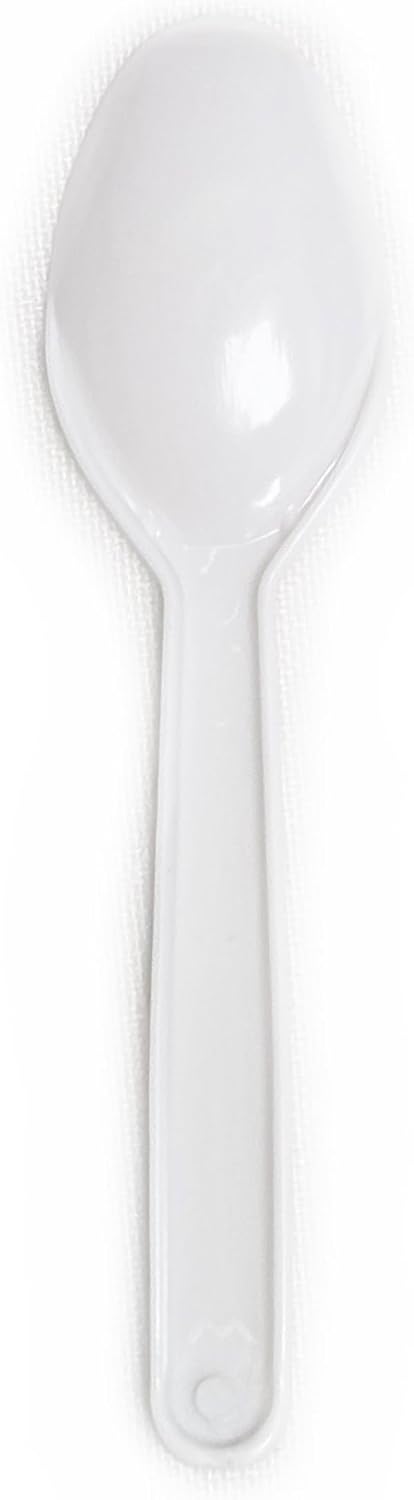 Party Favors Plus White Plastic Mini Spoons 3.25 Inch 100 Count