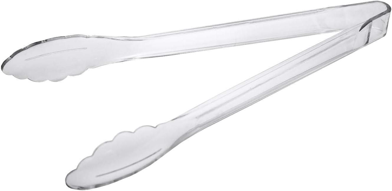 Party Essentials Hard Plastic 12" Serving Tongs, Clear