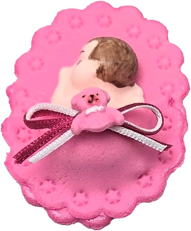 Party Favors Plus Cold Porcelain Sleeping Baby Capias Figurines Pink 6 Count