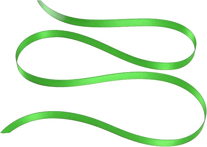 Party Favors Plus Apple Green Double Face Satin Ribbon 1/8in 100 Yards