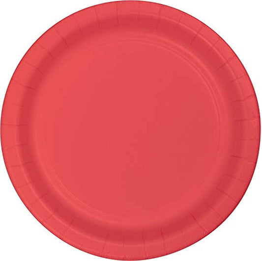 Creative Converting Round Paper Dinner Plates Coral 8.75" 24 Count
