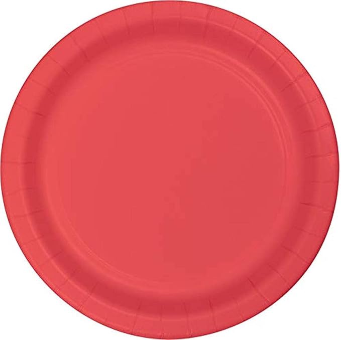 Creative Converting Round Paper Dinner Plates Coral 8.75" 24 Count