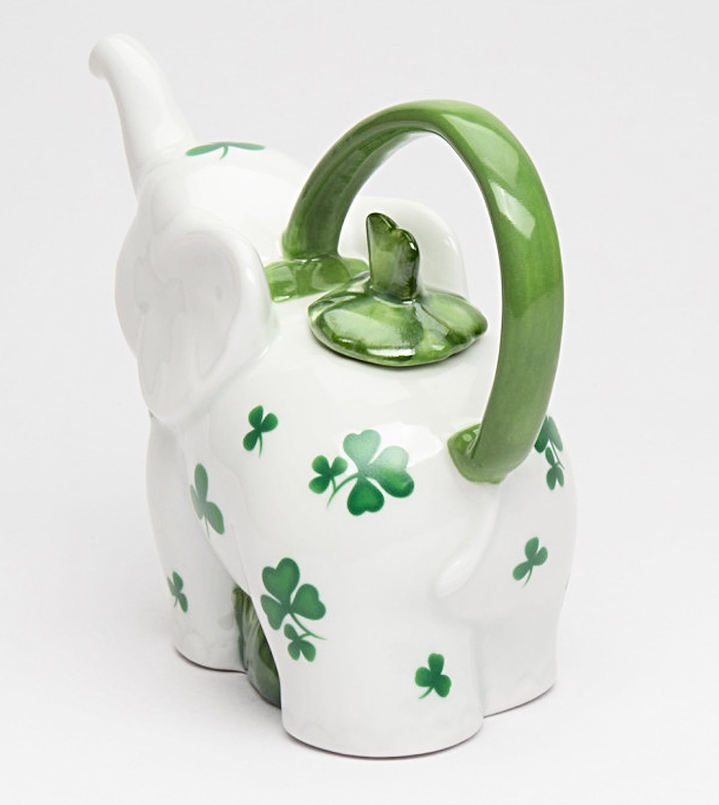 Cosmos Gifts Fine Porcelain Elephant Teapot with Shamrock Pattern