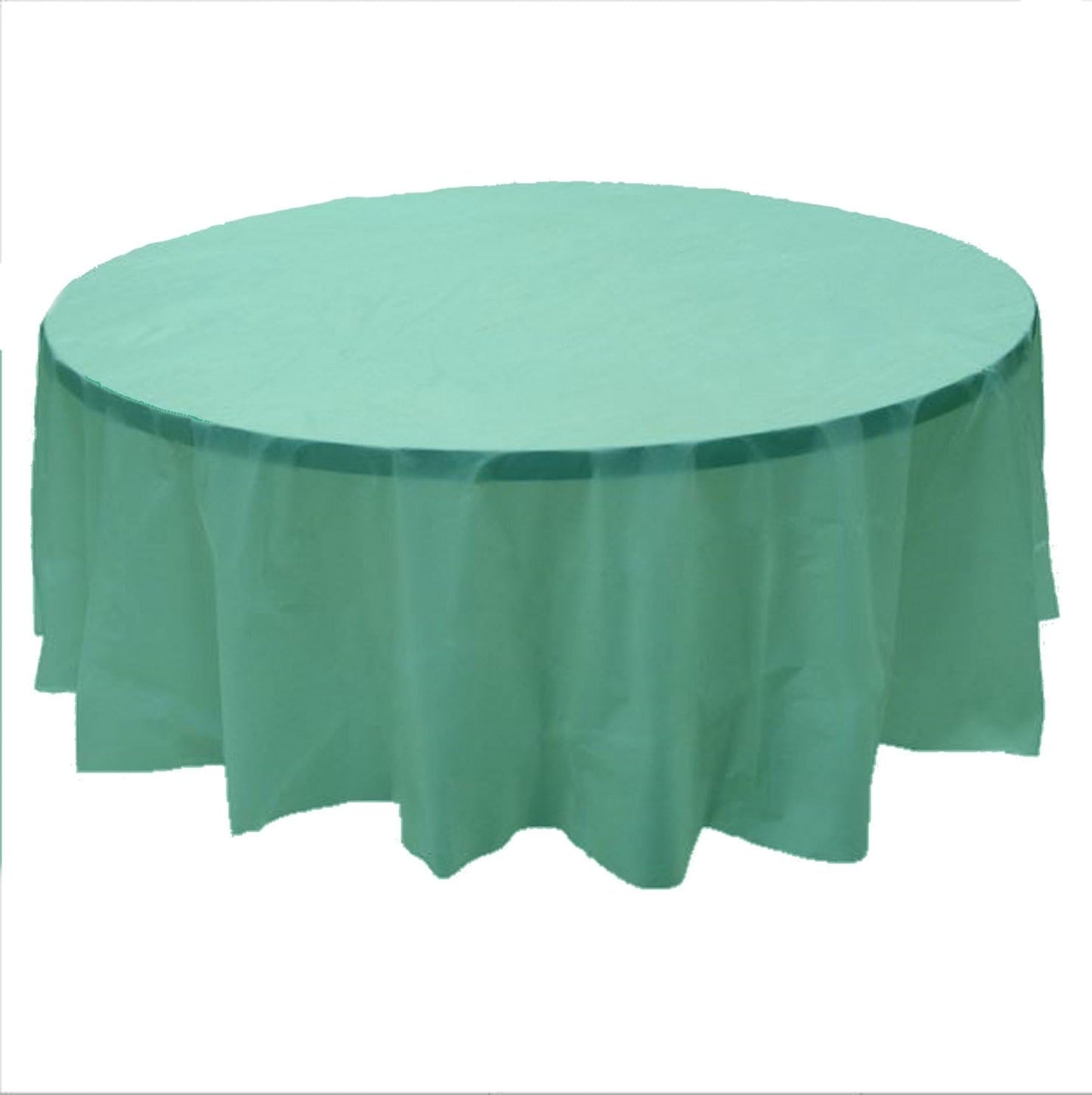 Party Favors Plus Mint Green Plastic Tablecloth 84 Inch Round with Table Skirts 3 Piece Set