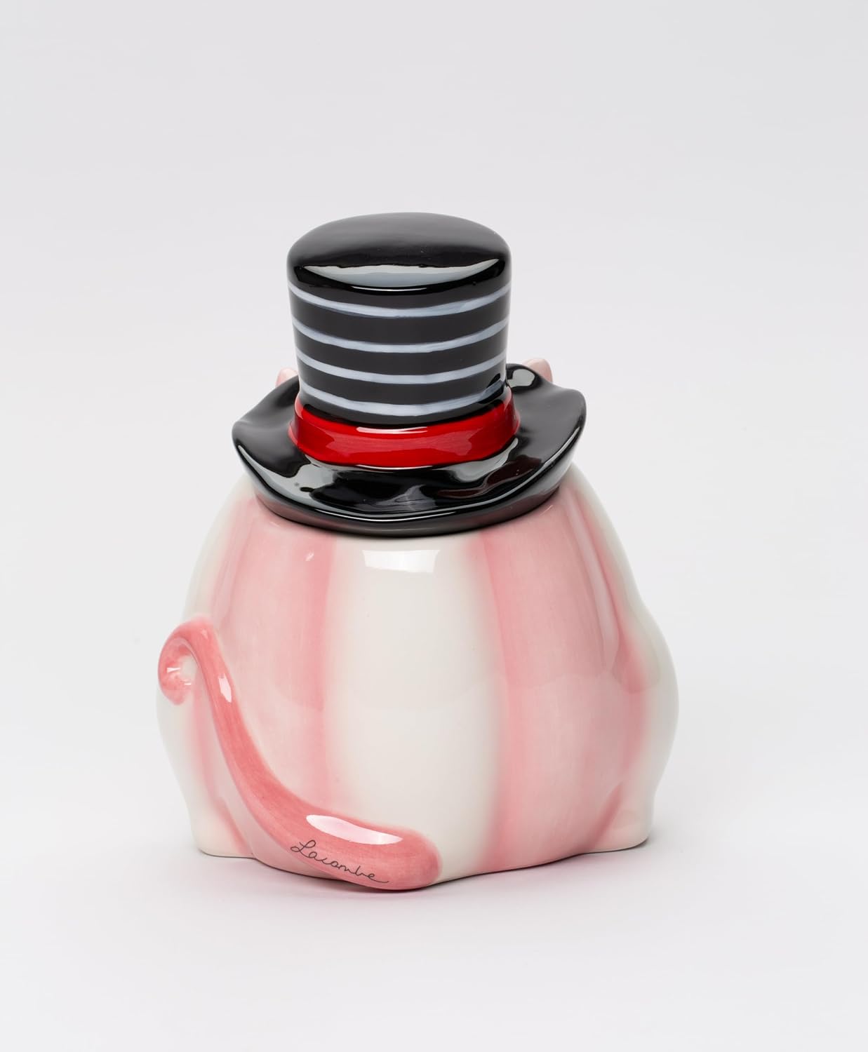 Cosmos Gifts Ceramic Valentine's Whisker Cat Candy Jar 6-1/2" H Pink
