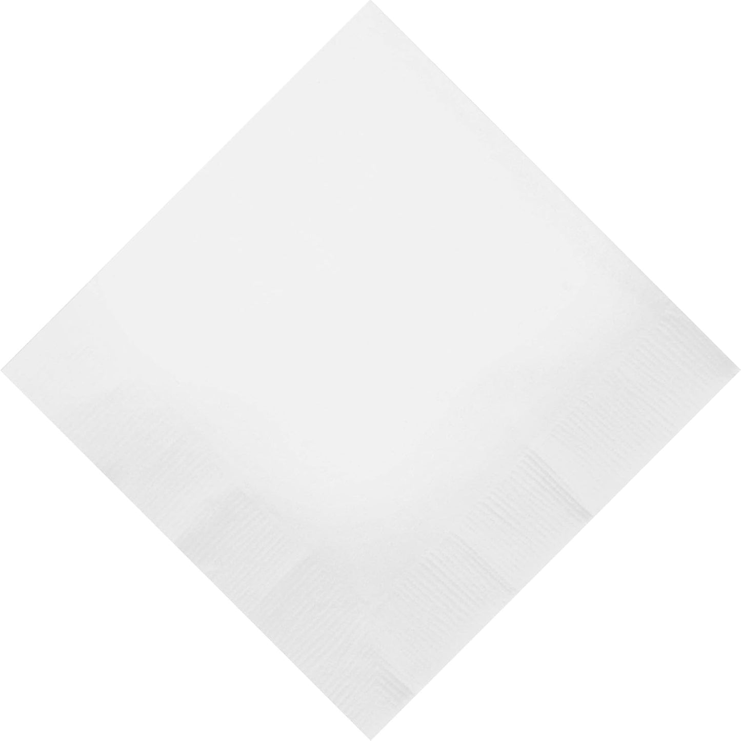 Party Favors Plus White 2-Ply Paper Cocktail Napkins 5" Folded 100 Count