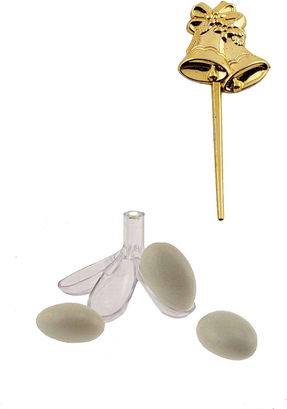 Party Favors Plus Gold Plastic Candy Holder with Bells Decorative Picks 24 Count