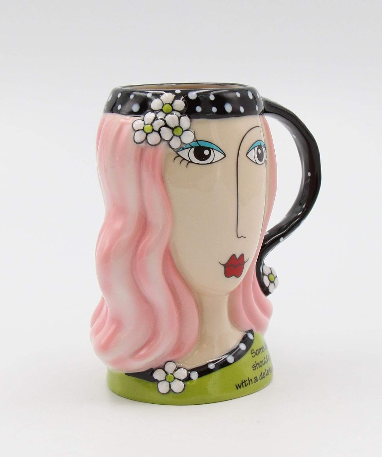 Cosmos Gifts Fine Porcelain Peace Hippie Lady with Daisy Flowers Bandana Headband Design Mug 5" H