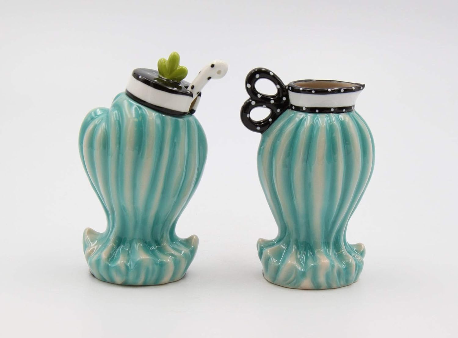 Cosmos Gifts Fine Porcelain Dollymama Blue Hair Lady Sugar & Creamer Set 4-7/8" H