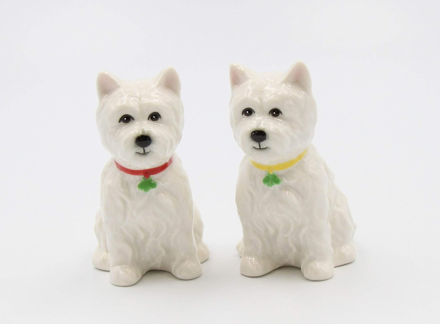 Cosmos Gifts Fine Porcelain West Highland White Terrier Shamrocks Salt and Pepper Shakers Set 2-7/8 In White