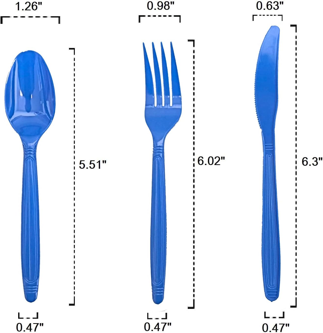 Party Favors Plus Royal Blue Plastic Cutlery Set 48 Count