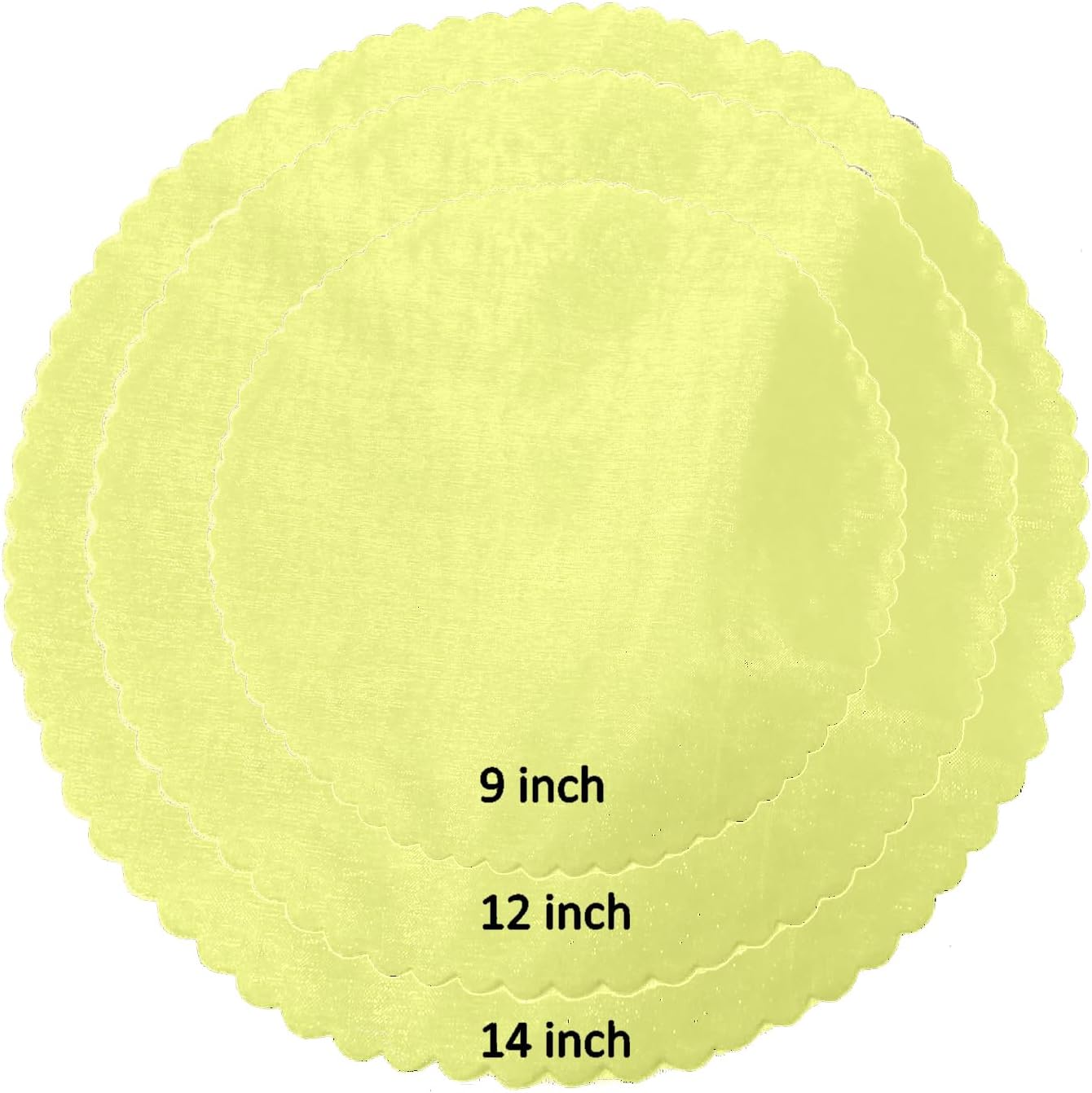 Party Favors Plus Yellow Organza Scalloped Circles 14 Inches 25 Count