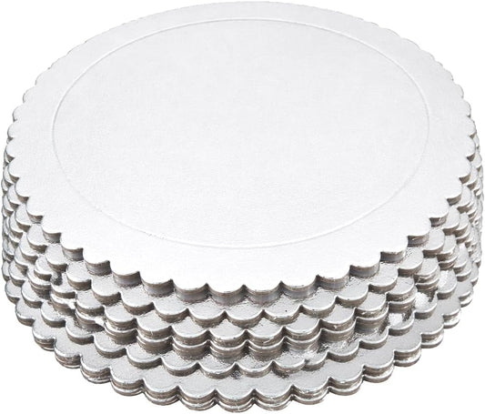 Party Favors Plus Round Cake Boards White Scalloped Cardboard 10 Inch 5 Pack