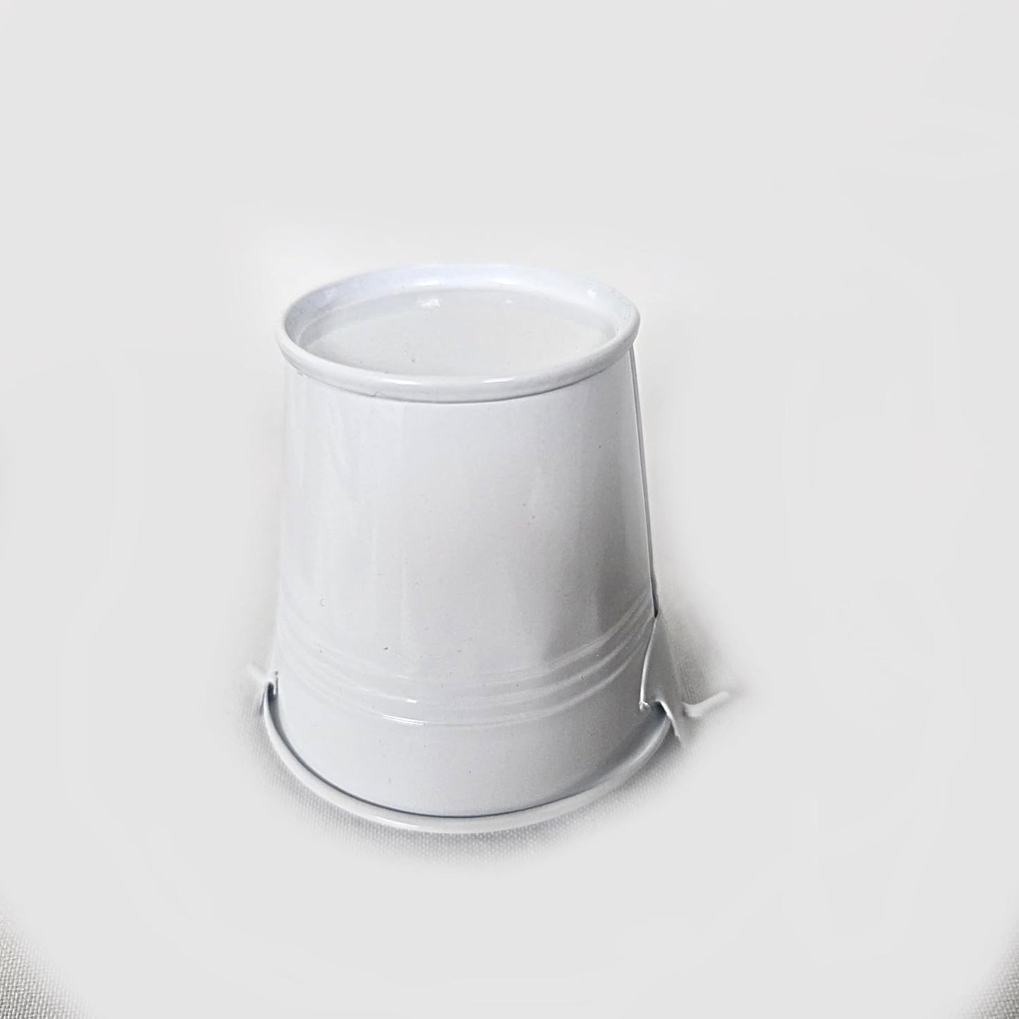 Party Favors Plus Light Gray Mini Metal Tin Pails with Handles 2 Inch 9 Piece