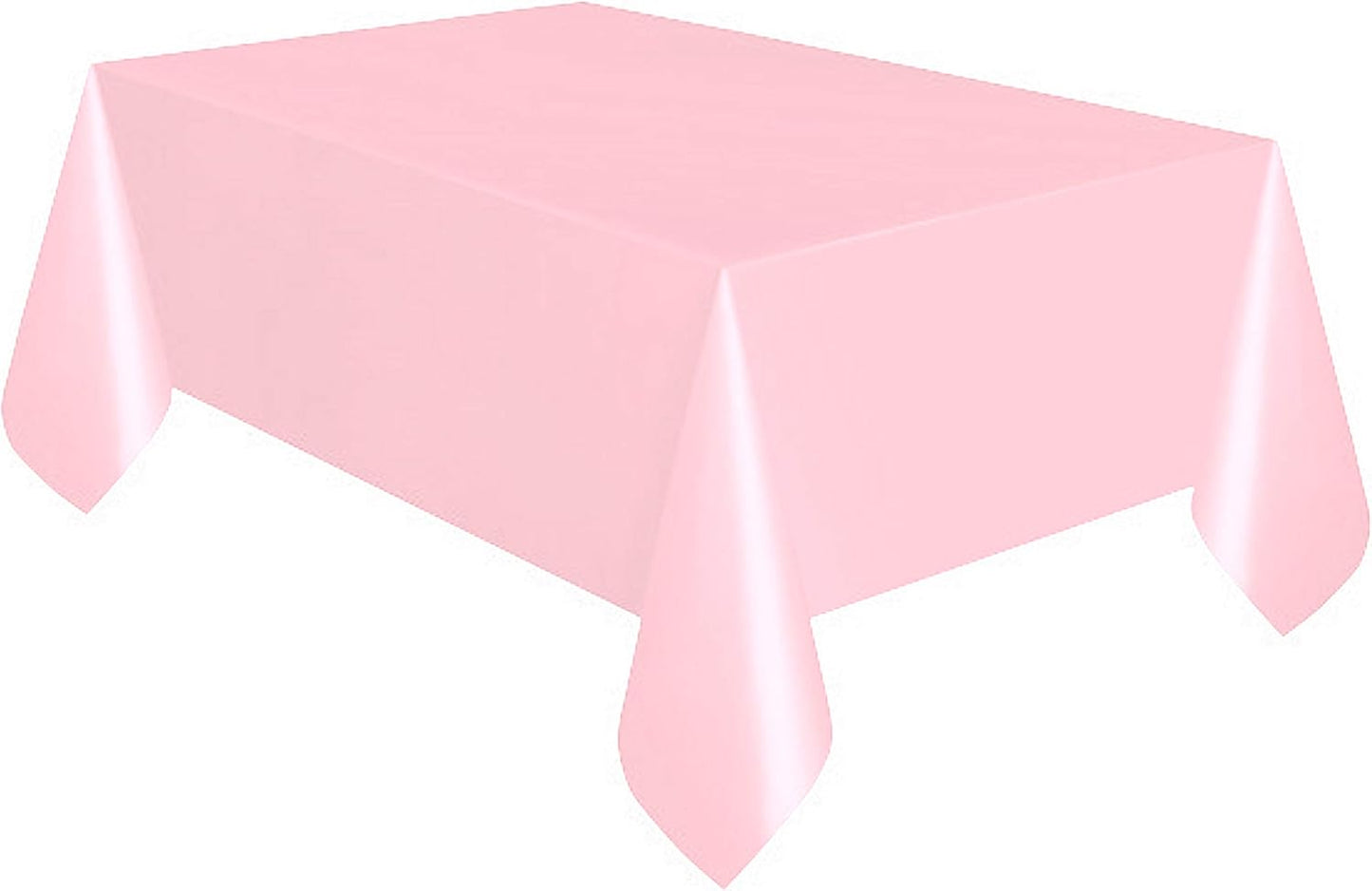 Party Favors Plus Pink Plastic Tablecloth 54x108 Inch with Table Skirt 2 Piece Set