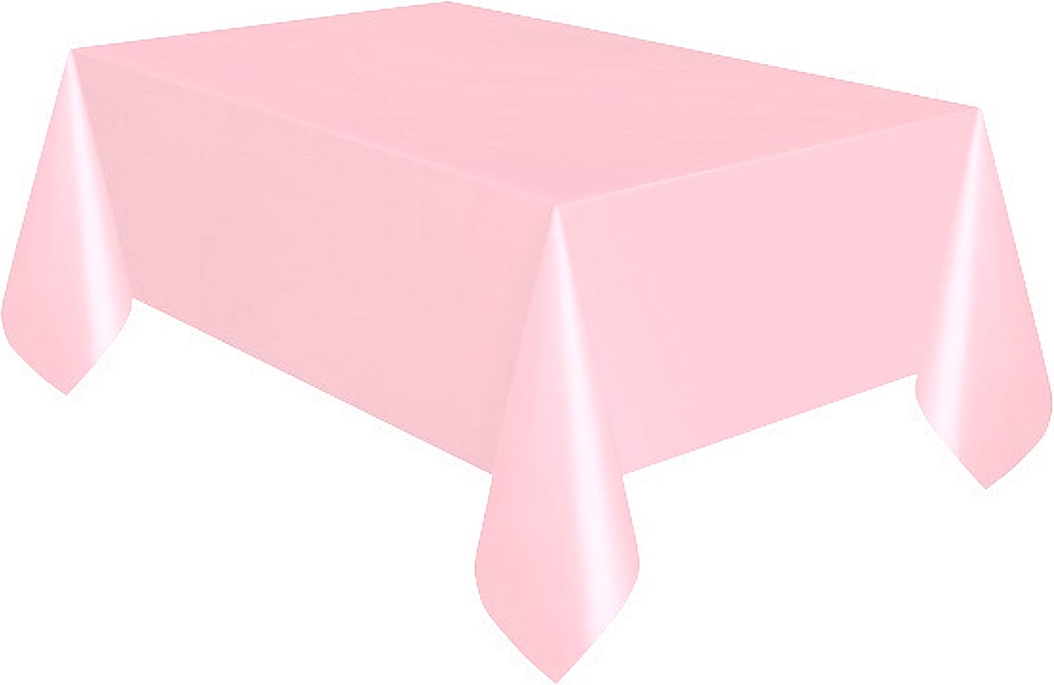 Party Favors Plus Pink Plastic Tablecloth 54x108 Inch with Table Skirt 2 Piece Set