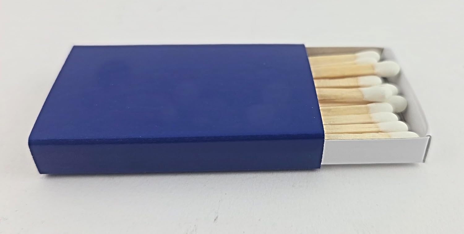 Royal Blue Wooden Box Matches White Tip 50 Pack
