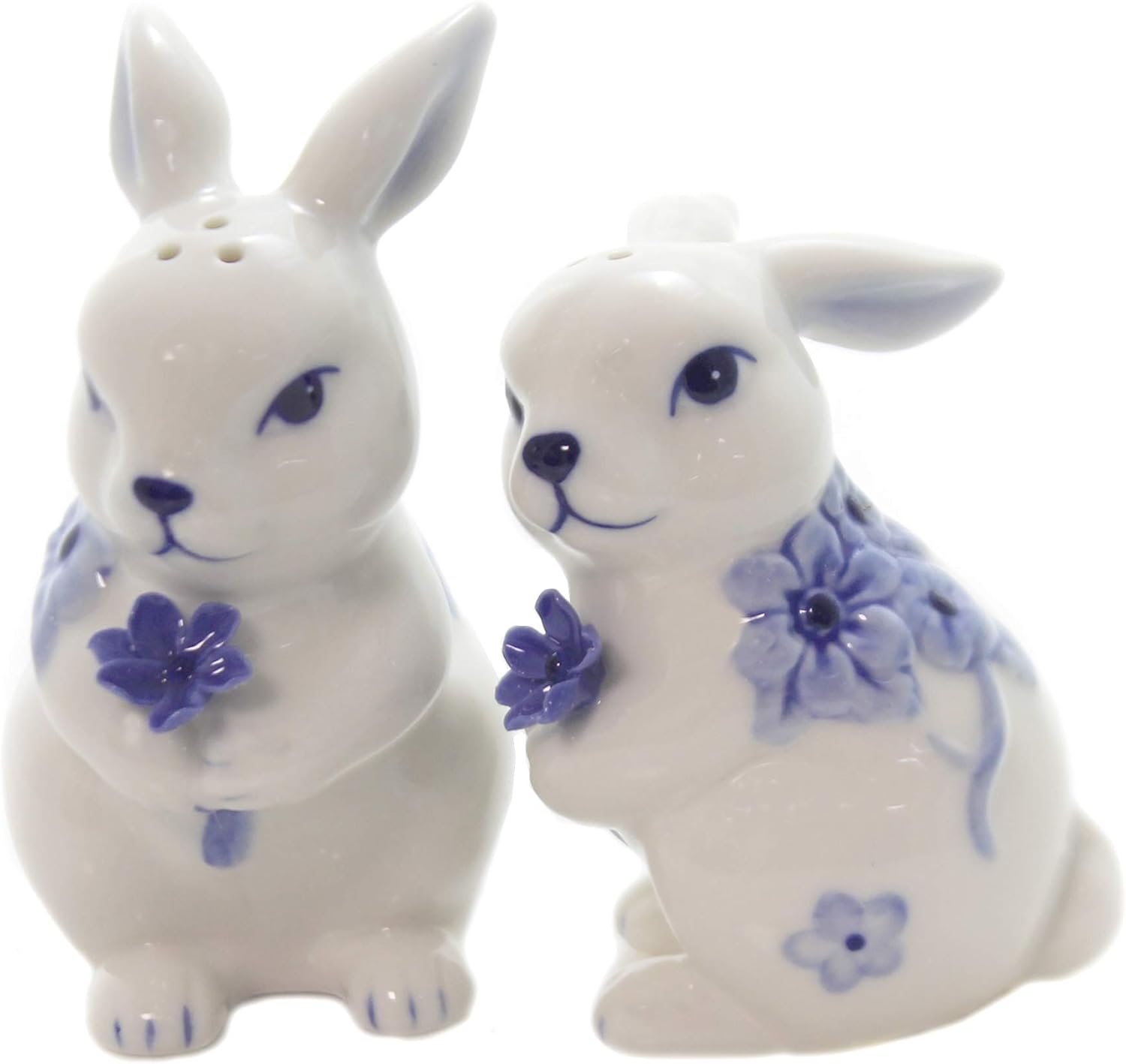 Cosmos Gifts Fine Ceramic White Bunny Rabbit Salt and Pepper Shakers Set 3-3/8" H