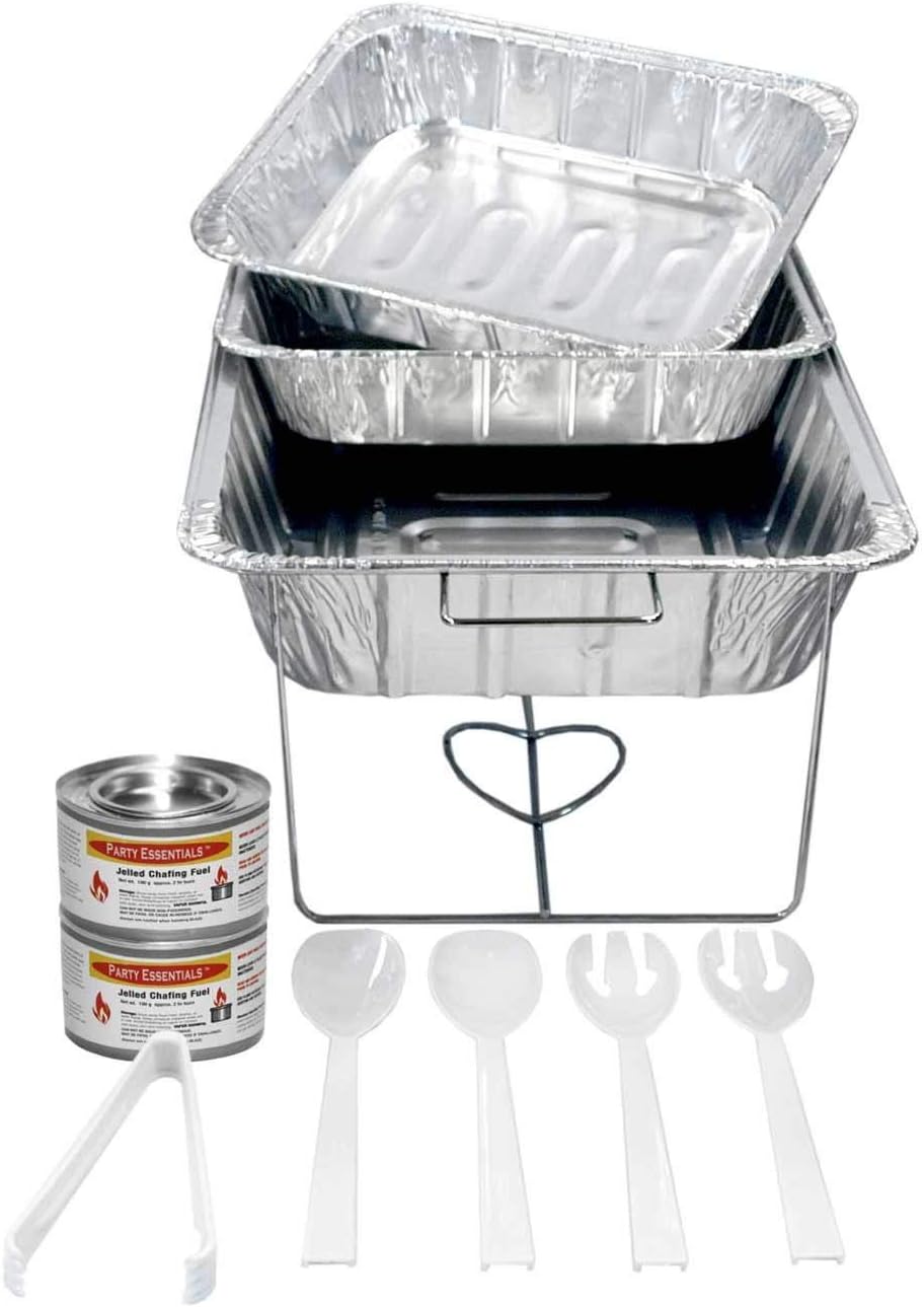 11 pc Party Serving Kit Chafing Rack Pans Fuels Tongs