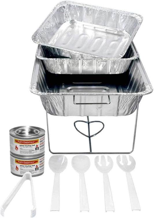 11 pc Party Serving Kit Chafing Rack Pans Fuels Tongs