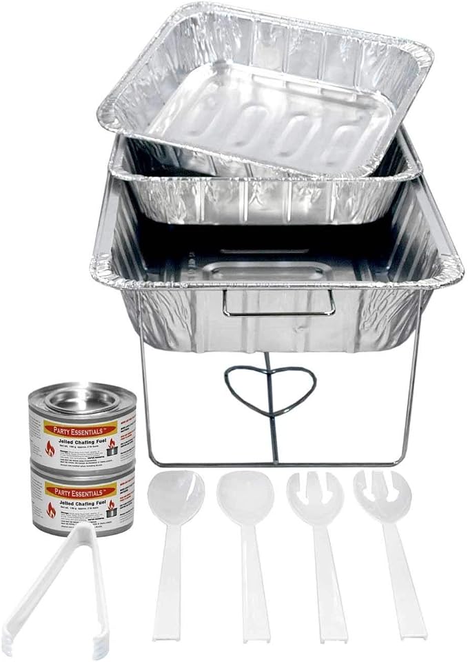 11 pc Party Serving Kit Chafing Rack Pans Fuels Tongs