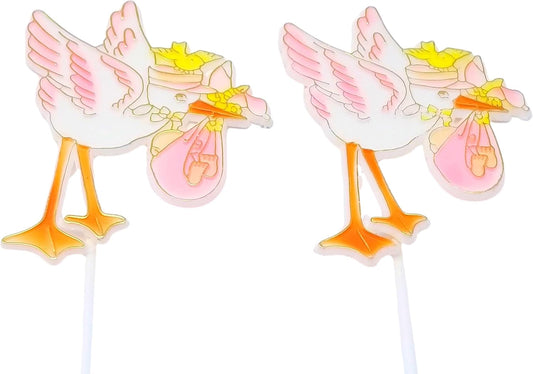 Party Favors Plus Plastic Stork in Flight Shower Favors Pink 12 Count