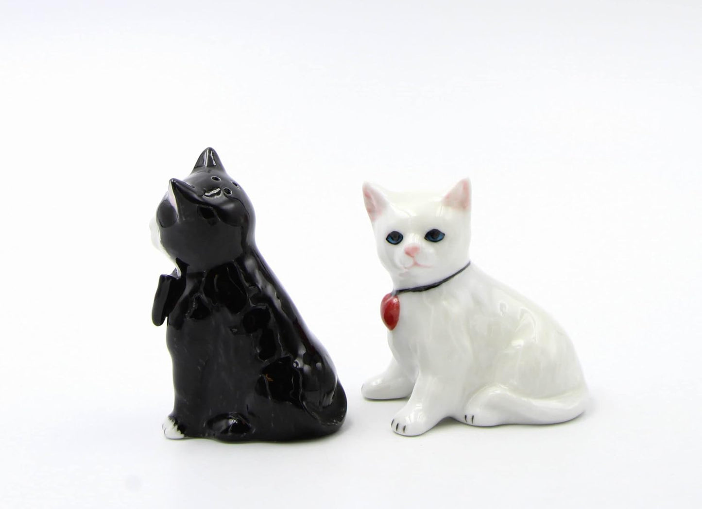 Cosmos Gifts Fine Porcelain Be My Valentine White and Black Cat Salt & Pepper Shakers Set 3-1/8" H