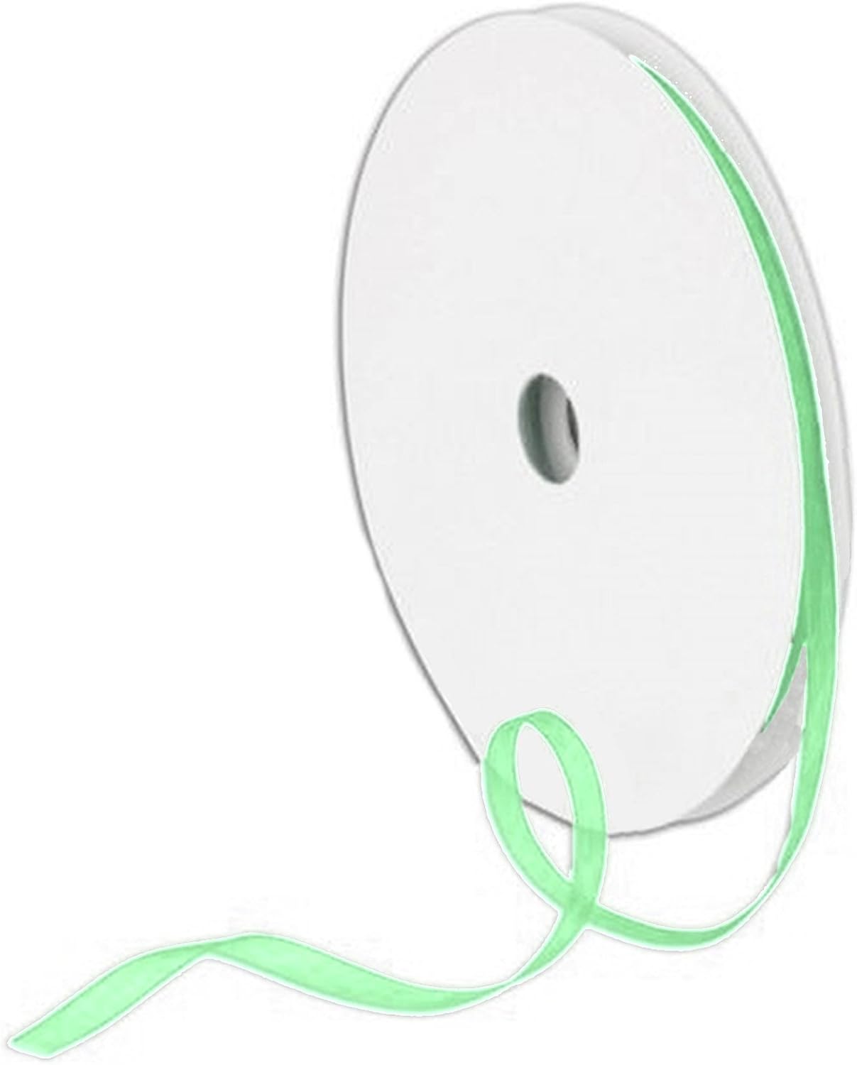 Creative Mint Green Plain Sheer Organza Nylon Ribbon 1/4in 50 Yards