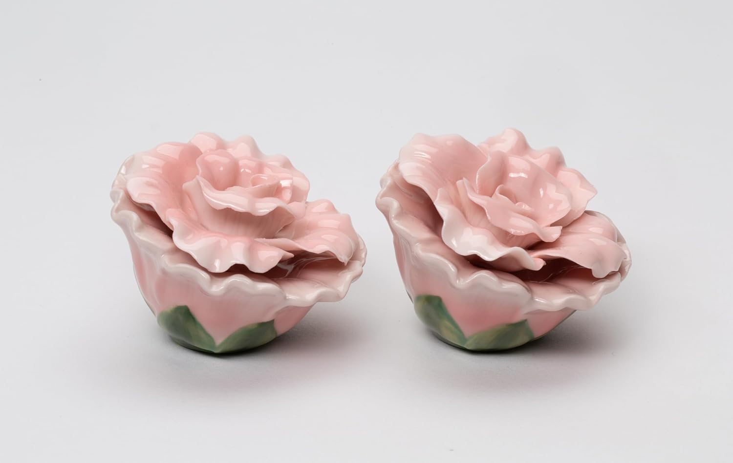 Cosmos Gifts Fine Porcelain Pink Rose Salt & Pepper Shakers Set 2-1/2" H